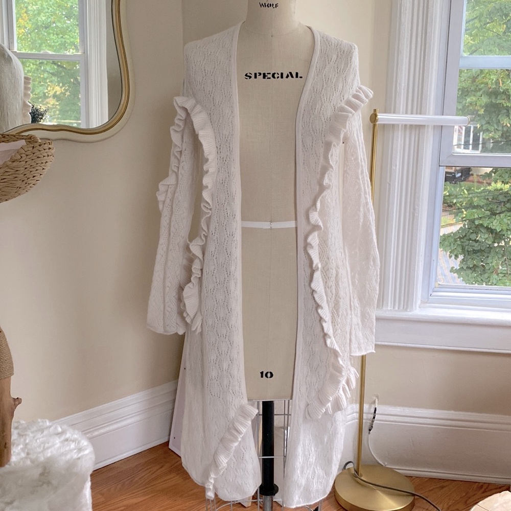 Naadam 100% cashmere pointelle duster cardigan S M